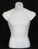 White fiberglass male torso freestanding form with matte finish for displaying shirts and apparel. - Image 2 of 0