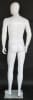Glossy White Male Egghead Mannequin - Left Arm Bent - Image 3 of 0