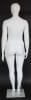 Matte white size 16 female plus-size mannequin with molded hair, realistic head, fiberglass construction, and tempered glass base. - Image 2 of 0
