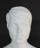 Matte white size 16 female plus-size mannequin with molded hair, realistic head, fiberglass construction, and tempered glass base. - Image 5 of 0