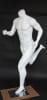 Matte white male headless fiberglass running mannequin with base for athletic retail clothing displays - Image 2 of 0