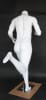Matte white male headless fiberglass running mannequin with base for athletic retail clothing displays - Image 3 of 0