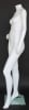 Matte white female headless mannequin with right hand on hip pose, fiberglass construction, and tempered glass base for retail displays. - Image 2 of 0