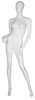 5'9" matte white abstract female fiberglass egghead mannequin with glass base for modern retail clothing display - Image 1 of 0