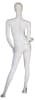 5'9" matte white abstract female fiberglass egghead mannequin with glass base for modern retail clothing display - Image 3 of 0