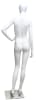 5'11" matte white abstract female fiberglass mannequin with egghead design, hand on hip pose, and glass base for retail display - Image 8 of 0