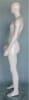 Gloss white athletic male fiberglass mannequin with egghead design, muscular build, casual standing pose, rotatable arms, and tempered glass base for sports and fashion display - Image 2 of 0