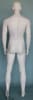 Gloss white athletic male fiberglass mannequin with egghead design, muscular build, casual standing pose, rotatable arms, and tempered glass base for sports and fashion display - Image 4 of 0