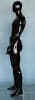 6’2” glossy black fiberglass male mannequin with egghead design, athletic build, basic standing pose, removable body parts, and tempered glass base for sports apparel display - Image 2 of 0