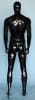6’2” glossy black fiberglass male mannequin with egghead design, athletic build, basic standing pose, removable body parts, and tempered glass base for sports apparel display - Image 3 of 0