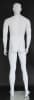 6’2” white matte fiberglass male mannequin with realistic face, arms at sides, removable body sections, and tempered glass base for retail clothing display - Image 3 of 0