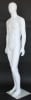 6’2” matte white fiberglass abstract male egghead mannequin with tempered glass base and metal calf and foot rods for modern retail display - Image 3 of 0