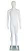 5'10" matte white abstract male mannequin full body retail display form for modern fashion clothing presentation - Image 1 of 0