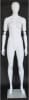5'11" abstract matte white egghead female fiberglass mannequin with adjustable arms, tempered glass base, and foot and calf supports - Image 1 of 0