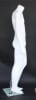 Matte white male headless mannequin with fiberglass construction, standing pose, tempered glass base, and calf support rod - Image 5 of 0