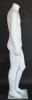 Matte white male headless mannequin with fiberglass construction, contemporary standing pose, tempered glass base, and calf support rod - Image 5 of 0