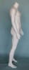 Matte white muscular headless male mannequin with fiberglass construction, athletic pose, tempered glass base, and calf and foot support rods - Image 2 of 0