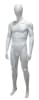6'2" matte white male abstract egghead fiberglass mannequin with rotating arms, tempered glass base, calf support rod, and foot support rod - Image 2 of 0