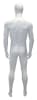 6'2" matte white male abstract egghead fiberglass mannequin with rotating arms, tempered glass base, calf support rod, and foot support rod - Image 3 of 0