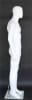 5'11" matte white male egghead fiberglass mannequin with rotating arms, tempered glass base, and metal calf and foot support rods - Image 5 of 0