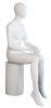 Matte white female headless fiberglass sitting mannequin with right knee raised for retail clothing displays - Image 2 of 0