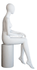 Matte white female headless fiberglass sitting mannequin with right knee raised for retail clothing displays - Image 3 of 0