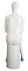 Matte white female headless fiberglass sitting mannequin with right knee raised for retail clothing displays - Image 4 of 0