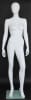 Matte white female egghead fiberglass mannequin head with turned pose and display base for hats, wigs, scarves, and jewelry - Image 1 of 0