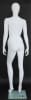 Matte white female egghead fiberglass mannequin head with turned pose and display base for hats, wigs, scarves, and jewelry - Image 3 of 0