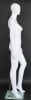 Matte white female egghead fiberglass mannequin head with turned pose and display base for hats, wigs, scarves, and jewelry - Image 4 of 0