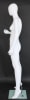 Matte White Female Egghead Mannequin Right Arm Bent - Image 4 of 0