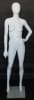 High-gloss white abstract head female mannequin made of fiberglass, featuring a dynamic pose with hand on hip and removable parts, standing on a tempered glass base. - Image 2 of 0