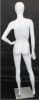 High-gloss white abstract head female mannequin made of fiberglass, featuring a dynamic pose with hand on hip and removable parts, standing on a tempered glass base. - Image 4 of 0