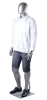 Matte silver male egghead mannequin made of durable fiberglass with metal base for modern retail apparel and accessory displays - Image 3 of 0