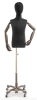 Child display dress form with bronze canvas torso on metal rolling base adjustable retail mannequin for boutiques and designers - Image 3 of 0