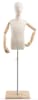 Child display dress form with natural canvas torso on wooden flat base adjustable retail mannequin for boutiques and designers - Image 4 of 0