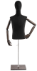 Male display dress form with natural canvas torso on wooden flat base adjustable retail mannequin for boutiques and designers - Image 4 of 0
