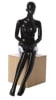 pearl white retro abstract seated female mannequin hands in lap retail display zing display - Image 2 of 0