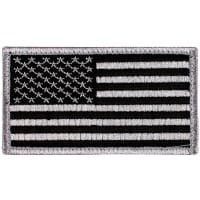 Rothco 17781 US Flag Patch With Hook Back Silver-black 17781
