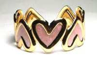 SS-18-P STAINLESS STEEL CUFF BRACELET IN PINK HEART
