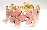 SS-20-P STAINLESS STEEL CUFF BRACELET IN PINK FLOWER