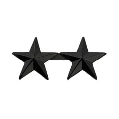 Two Star 0.5 Inch Insignia with Clutch Backs 4486