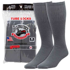 Railroad Socks Dark Grey Tube Socks 6076