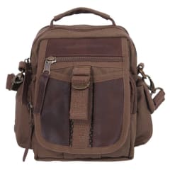 Rothco Brown Canvas and Leather Travel Shoulder Bag 2815