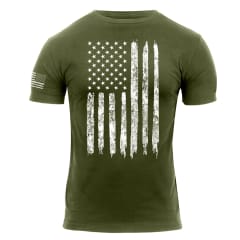 Rothco OD Distressed US Flag T-Shirt 2832