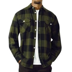 Rothco Olive Drab Heavyweight Plaid Flannel Shirt 47385