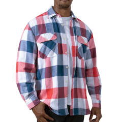 Rothco Red White Blue Heavyweight Plaid Flannel Shirt 47390