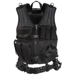 Rothco Black Cross Draw Tactical Vest - 6491