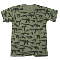 Rothco Olive Drab Multi Print Guns T-Shirt - 66360