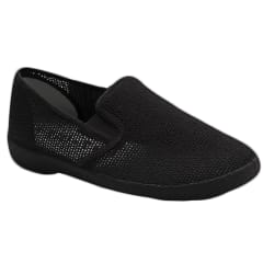 Zig-Zag Black Mesh Slip On - 7207